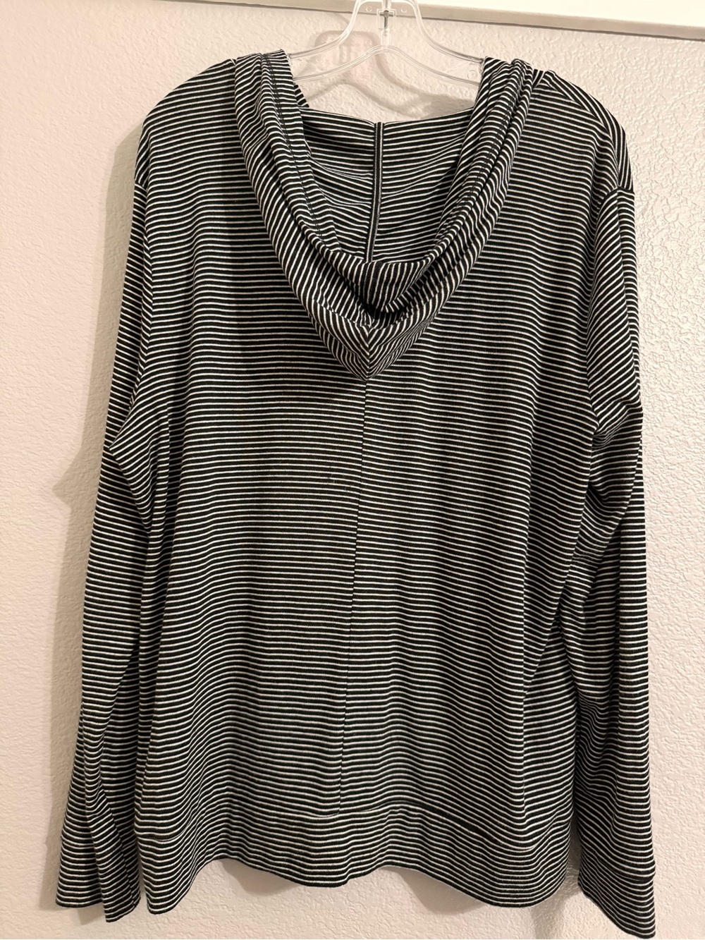 Old Navy Black & White Striped Zip Up Hoodie - Picture 2 of 5